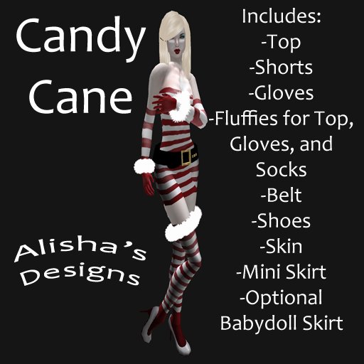 Second Life Marketplace Candy Cane Outfit